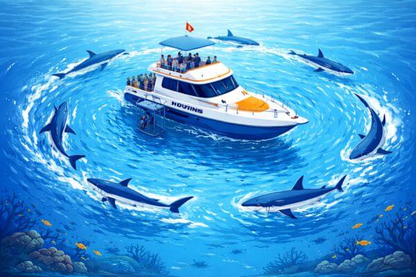 sharks circling boat